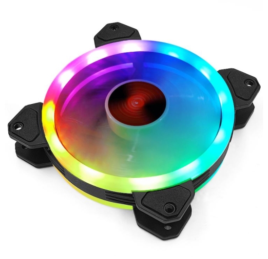 Quạt Tản Nhiệt, Fan Case Led RGB Coolmoon K2 - Tự Động Đổi Màu, Không Cần Hub